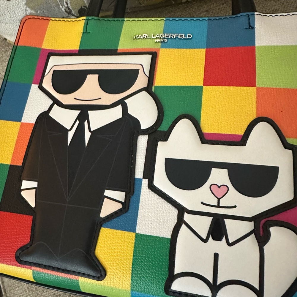 Karl Lagerfeld Paris Maybelle Rainbow Tote Crossbody Bag NWT With Pouch - Picture 2 of 15